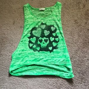 Green skull shirt